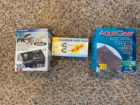 Assorted aquarium supplies