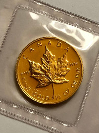 1988 Canada 1/2 oz Fine Gold Maple Leaf $20 Coin BU in Mint Seal