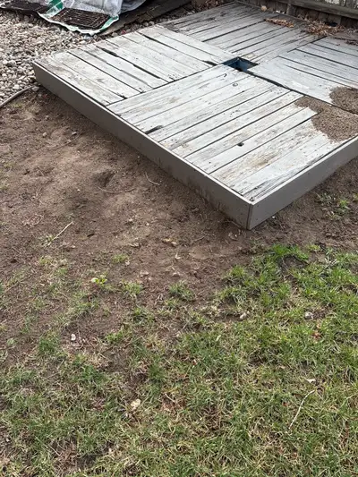 I have a 90“ x 90“ square floor that is 6 inches tall was used for my shed. Mainly made of pallets I...