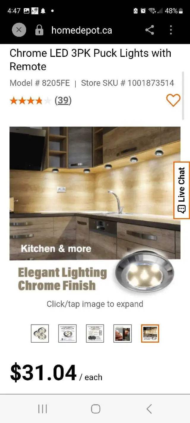 Chrome LED Puck Lights 