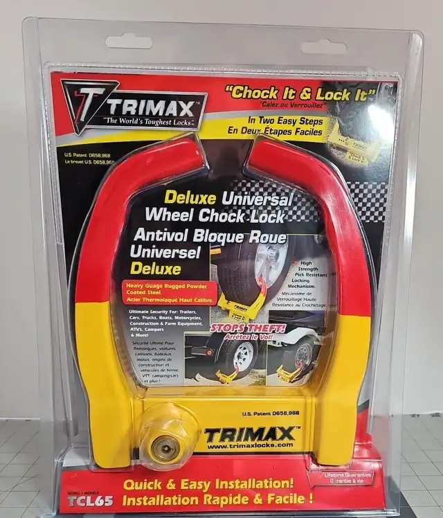 NEW TRIMAX TCL65 TRAILER WHEEL LOCK. in Other in Edmonton - Image 2