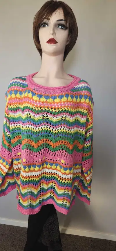 Women's knit boho style summer sweater, View more
