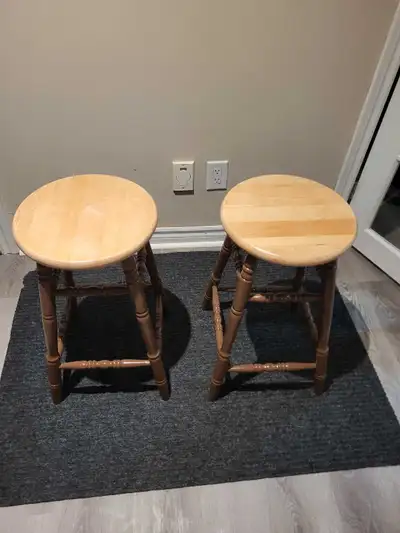Set of 2 Wooden Bar Stools, View more