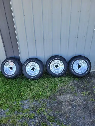 Centerline rims 14"× 8" 4.75" gm bolt pattern 4" Backspace Tires 205/70-14 Not many miles on them No...