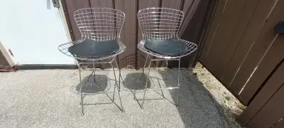 2-Pack Chrome Counter Stool with Black Seat Pad, View more