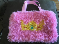 $64. Easter Gift, Princess Crown  BAG/PURSE  Barbie pinks, Retro