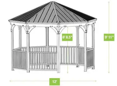 BRAND NEW IN BOX 12FT YARDISTRY OCTAGON MERIDIAN GAZEBO $3400 in Patio & Garden Furniture in Windsor Region - Image 4