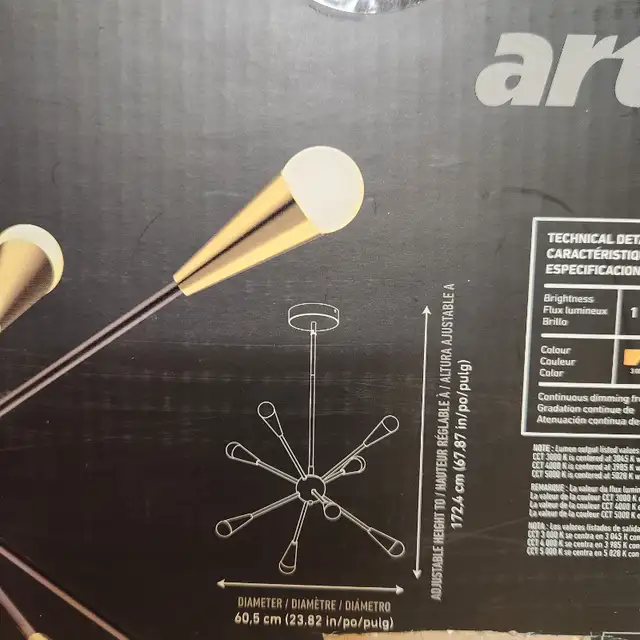 LED Pendant Light Matte Black Finish with Gold Accent Chandelier in Indoor Lighting & Fans in Kitchener / Waterloo - Image 5