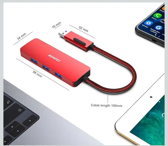 New Pack BENFEI USB 3.0 Hub, USB-C HUB, 2-in-1 USB Type-A/Type-C in Cables & Connectors in Kitchener / Waterloo - Image 6