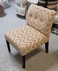 Printed Fabric Armless Accent Chair