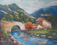Painting "Mountain landscape". Handmade, canvas, acrylic.