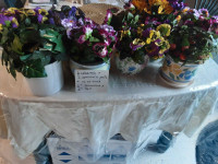 6+2 PORCELAIN POT WITH PLASTIC FLOWERS 