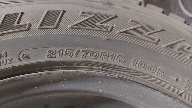 Used Bridgestone Winter Tires 215/70R16 in Tires & Rims in Hamilton - Image 2