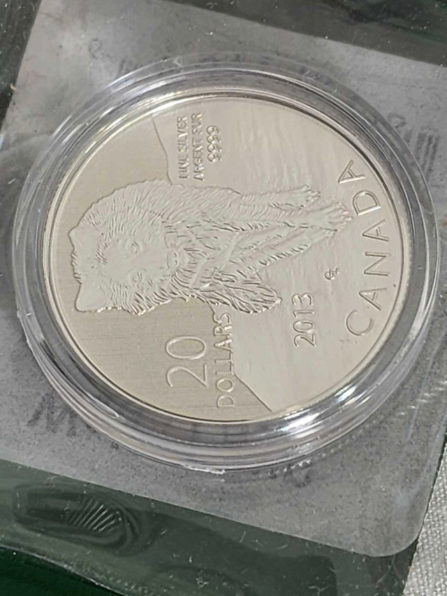 2013 Canada $20 Wolf ($20 for $20 #8) Fine Silver Coin in Arts & Collectibles in City of Toronto - Image 3