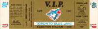 1977 Toronto Blue Jays 1st Opening Day Ticket - VIP $6.50 Level
