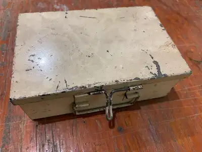 Vintage military first aid metal case with medical supplies $50 Leave cell number if you want more i...