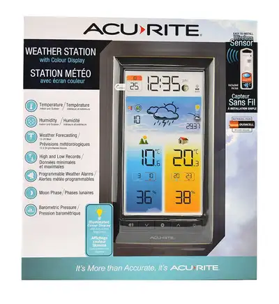 New Station météo sans fil, thermomètre intérieur extérieur avec écran couleur 19,1 cm capteur à dis...