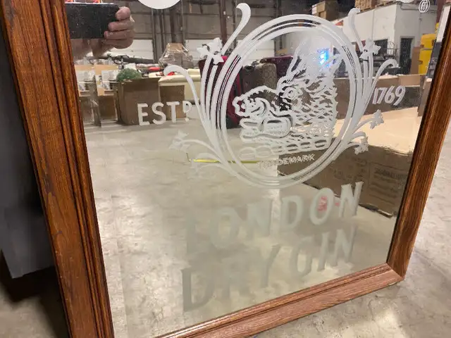 Vintage Gordon's  London    Dry Gin Advertising Mirror in Arts & Collectibles in Calgary - Image 9