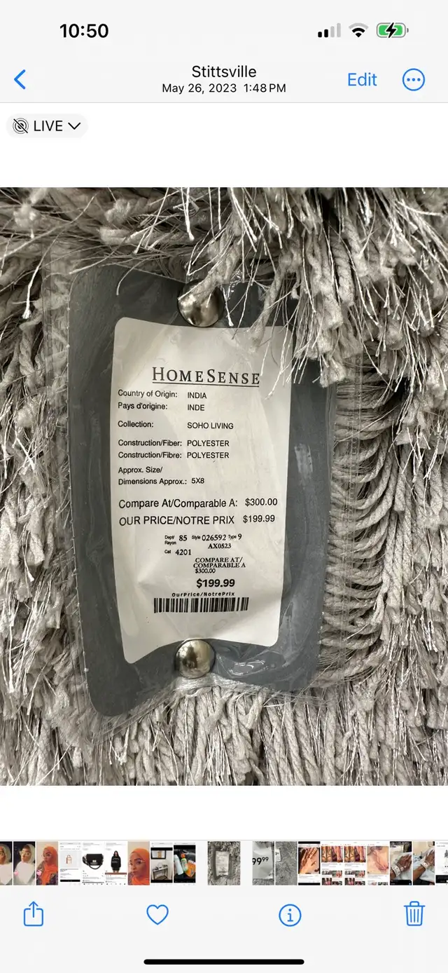 Grey Shaggy Area Rug in Rugs, Carpets & Runners in Ottawa - Image 6