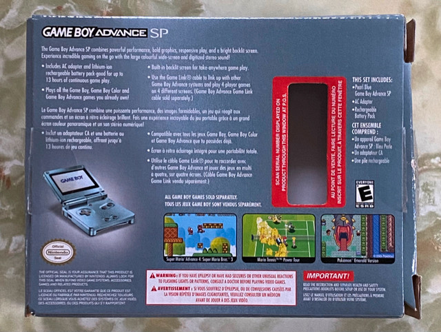 GameBoy Advance SP Pearl Blue in Older Generation in Lethbridge - Image 3