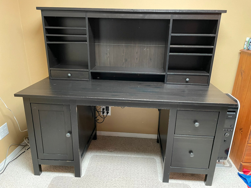 Black Hemnes (Ikea) Desk and Hutch Desks Calgary Kijiji