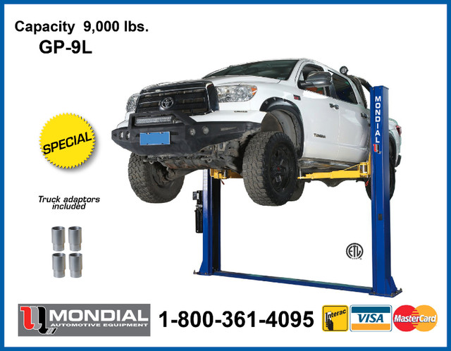 MONDIAL Two post hoist Auto Hydraulic Car lift 9000lbs 9'4" CSA in Other in Belleville - Image 2