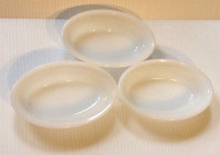 Glasbake Milk Glass Oval Baking Dishes 3 pc