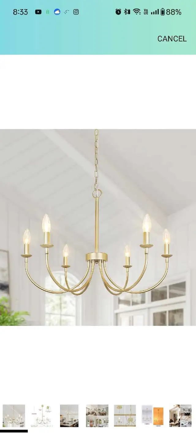 Light chandelier  in Indoor Lighting & Fans in Kitchener / Waterloo - Image 2