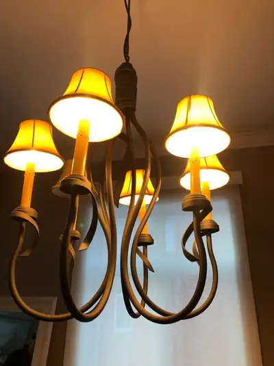 Vintage Wrought Iron Chandellier - 6 lights, View more