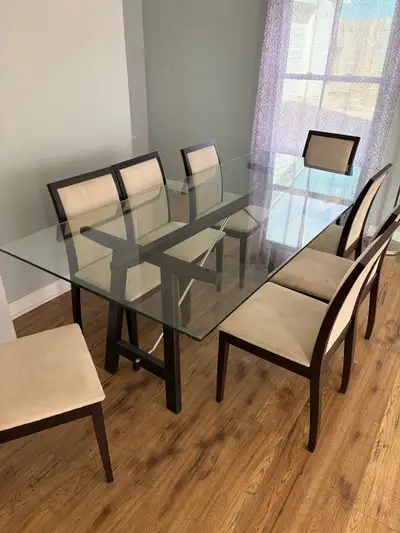 Save 95%…..Thick Glass Table and Chairs, View more