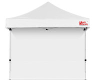 MASTERCANOPY Durable Instant Canopy, w/1 wall, 8x8', White - NEW