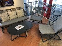 Ensemble sofa 2 chaises 2 tables café Aluminium NEUF NEW outdoor