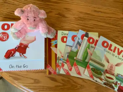 8 CHILDREN’S BOOKS and PLUSH PIG - Like NEW, View more
