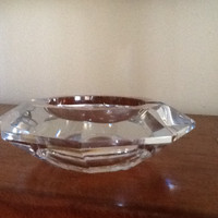 Vintage diamond-faceted crystal  ashtray