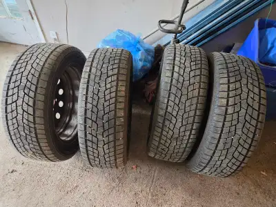 4Winter tires with rims, just had them for 3 winter's, treads excellent My email address is murrayma...