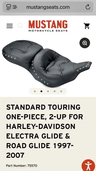 Mustang leather seat with chrome studding for sale. I’m selling the one piece seat with the back res...
