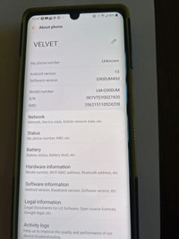  Cell phone LG Velvet 