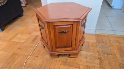 Solid Maple Hexagon End Table / Cabinet, View more