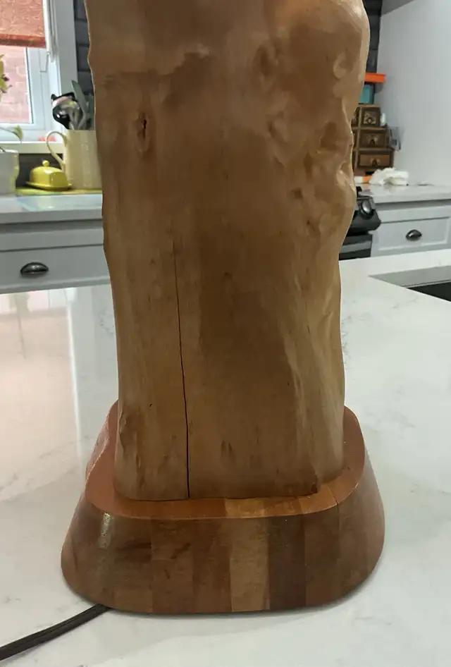 MCM Cyprus Knee Wooden Lamp With Two Tone Lamp Shade in Indoor Lighting & Fans in Owen Sound - Image 5