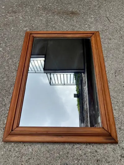 Vintage Pine Wood Framed Mirror, View more