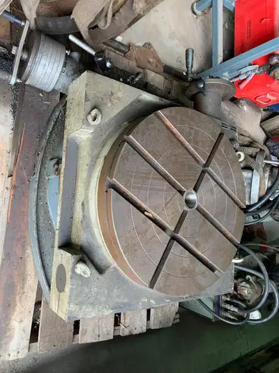 Zeatz 23-1/2 inch rotary table. 6-1/2” thick, 1-3/4” hole thru, View more