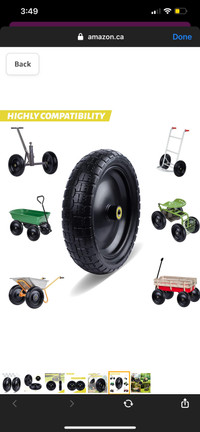 *BNIB* 2 Pack 13" Flat Free Wheelbarrow Tires for Gorilla Carts