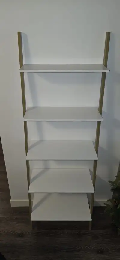 Ladder Shelf, White & Gold, 73.4" Height, View more