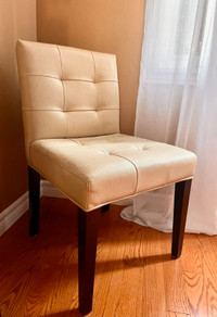 Faux Leather chair, Ivory colour, in good condition, designer