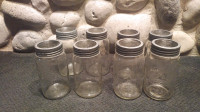 8x 1-Quart "CROWN" old jars with glass lids, $40 for all