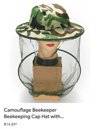 Camouflage  beekeeping / fishing/ hunting hat with mesh