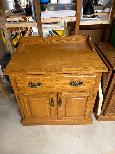 Side table good for kitchen to put microwave on 34” wide 24” deep 32” tall