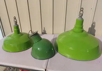 Vintage green porcelain light fixtures, View more
