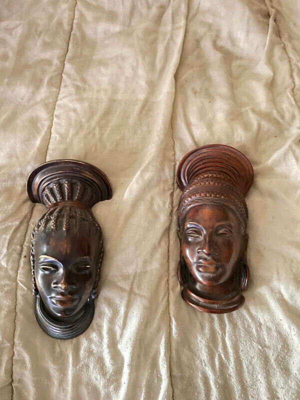 Egyptian faces  three in total. Very old in Arts & Collectibles in Sault Ste. Marie