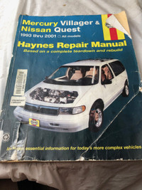 HAYNES 1993 2001 MERCURY VILLAGER NISSAN QUEST MANUAL #M1308